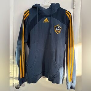 Adidas Navy and Gold LA Galaxy Hoodie, Size Medium